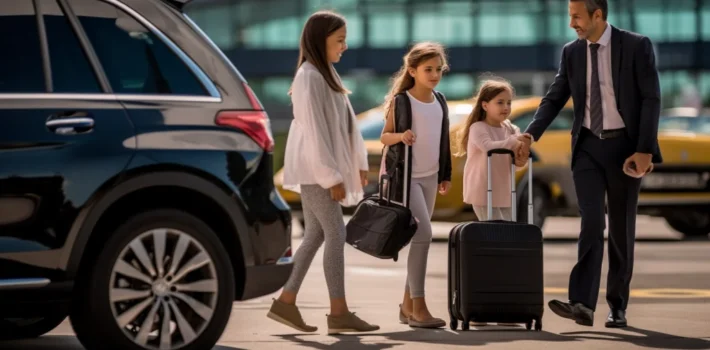 Family enjoying smooth Warrington airport transfers with Arrivals Star Taxis